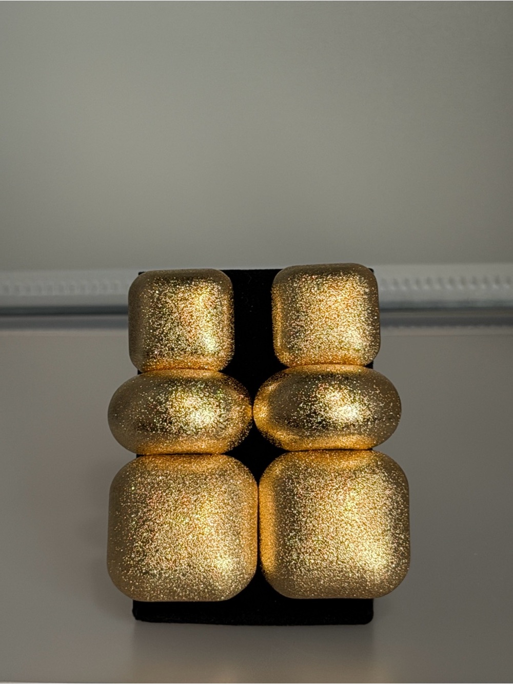 New Arrivals! Gold Glitter Bubble Statement Earrings - Women's Jewelry